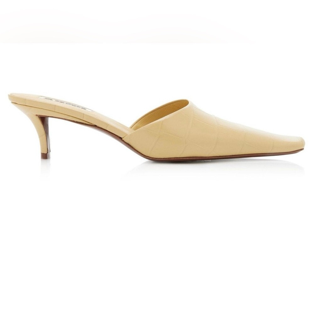 Jil Sander Croc-embossed Kitten Heel Mules 38 brand new in box